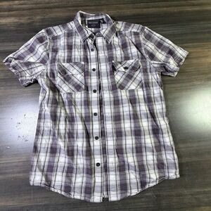 Harley-Davidson Plaid Shirt Short Sleeve Button Up Casual Biker Medium‎